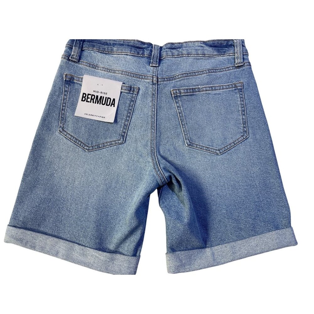 Celebrity Pink Size 5/27 Mid-Rise Denim Bermuda Shorts Lightweight - Picture 2 of 11